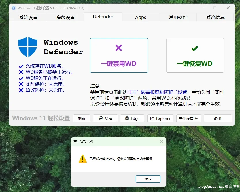 Windows11轻松设置v1.09绿色版 分享一款优化Windows 11系统的工具