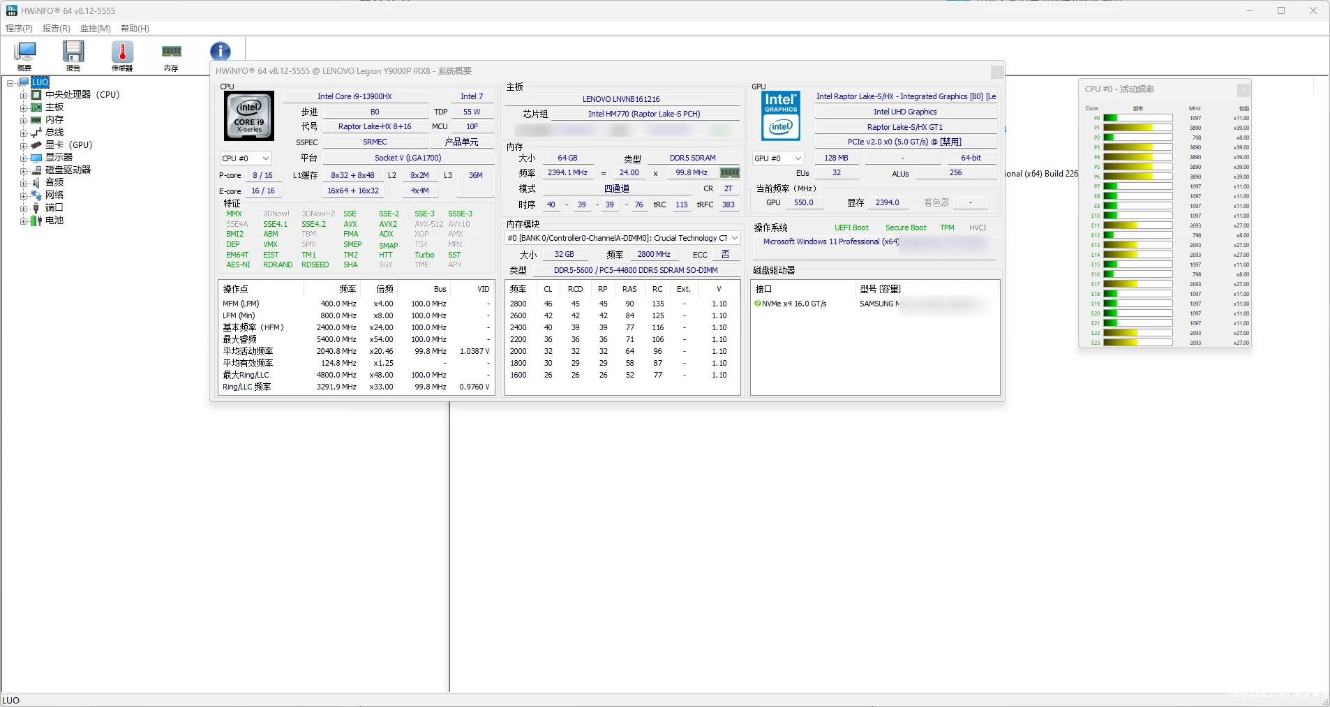 HWiNFO硬件检测工具v8.12绿色版-辰安博客